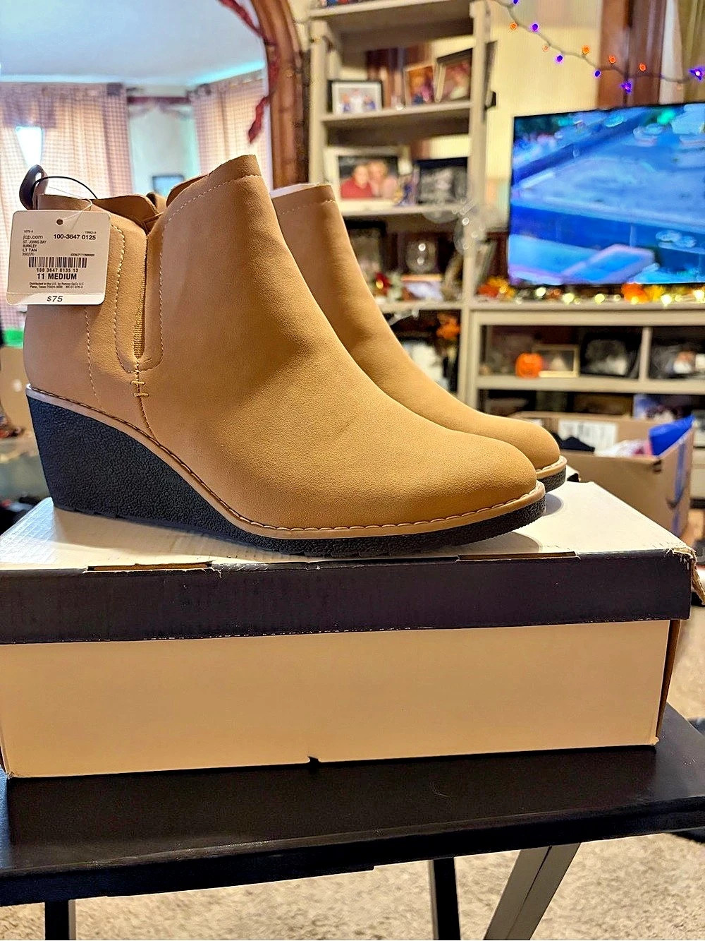 S+ Johns Bay Brown Wedge Boots US 11 NWT